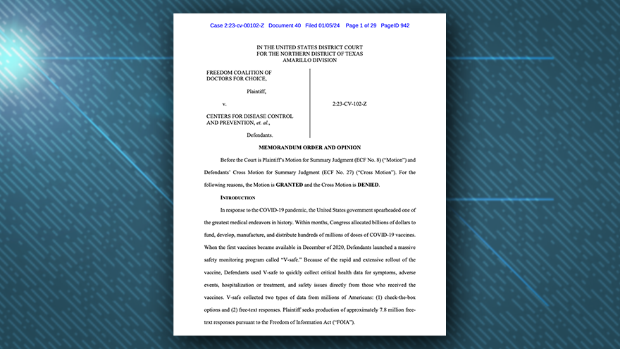 Federal Judge Orders CDC To Release Data On 7.8 Million Covid Vaccine Adverse Event Reports
