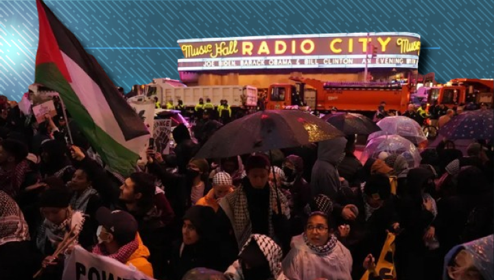 Pro-Palestinian Protestors Demonstrate Outside Biden's NYC Fundraiser, Disrupt Event Inside