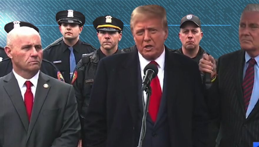 WATCH: Trump Attends Slain NYPD Officer Jonathan Diller's Wake, Addresses Mourners