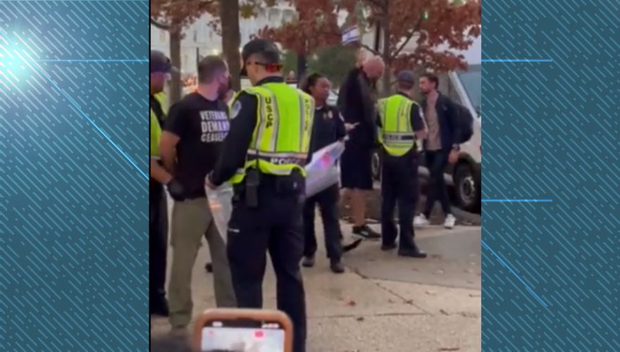 VIDEO: Fetterman Laughs and Waves Israeli Flag as Group of Veterans is Arrested for Ceasefire Protest