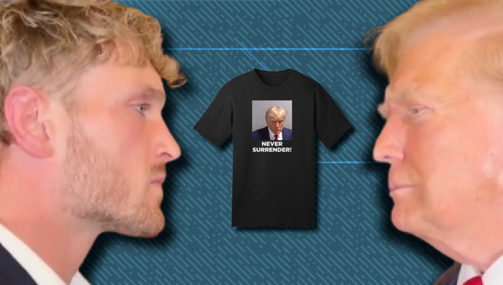 Trump Faces Off With Logan Paul, Gifts Signed MAGA Hats, Mugshot Shirt